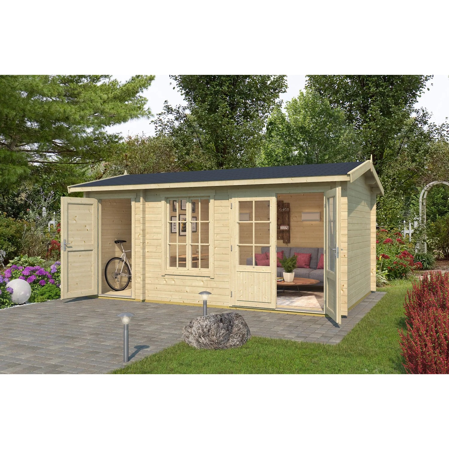 Lasita Gartenhaus Wrexham 2 Natur/Unbehandelt 485 cm x 300 cm