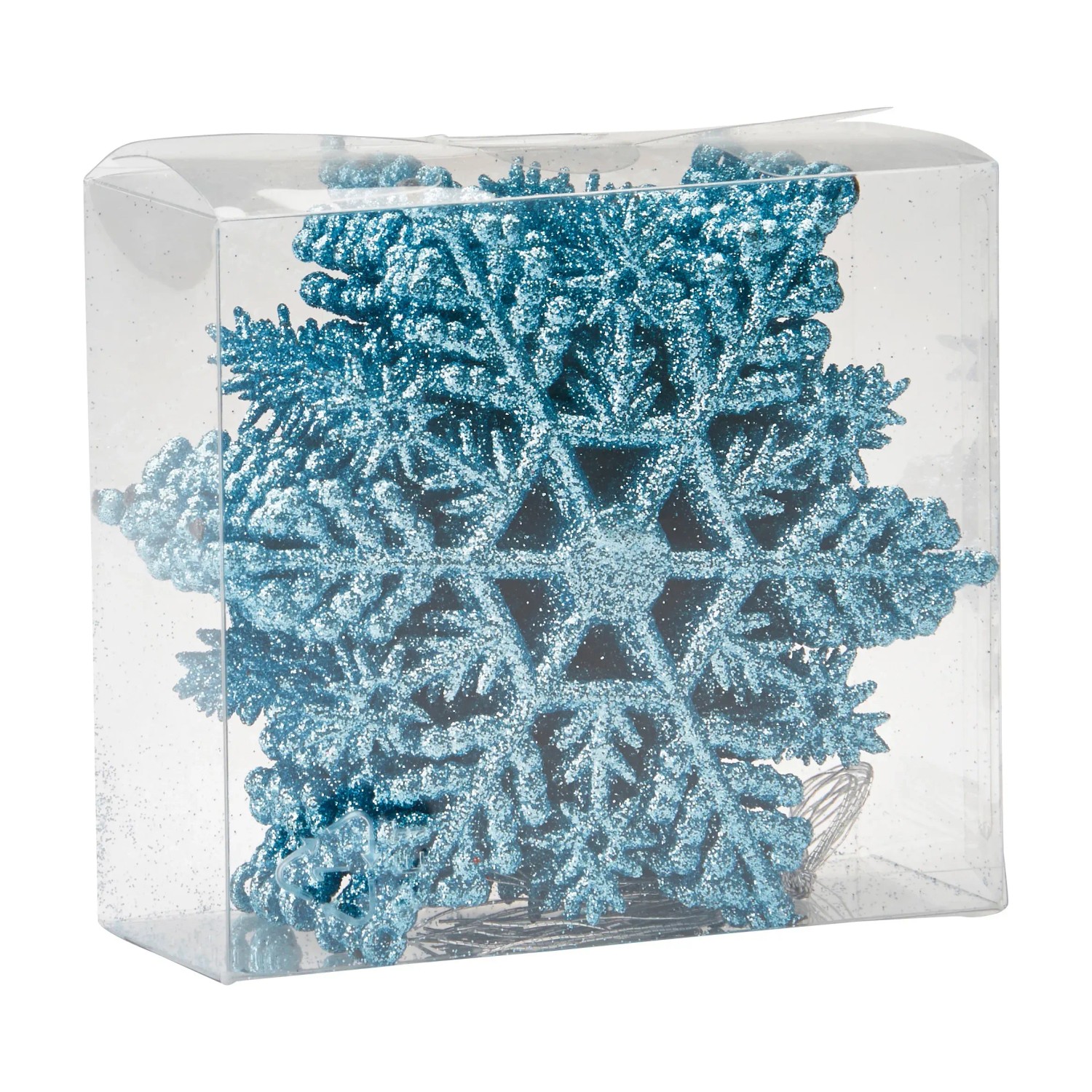 Schneeflocken-Baumhänger Kunststoff 12er-Set Eisblau