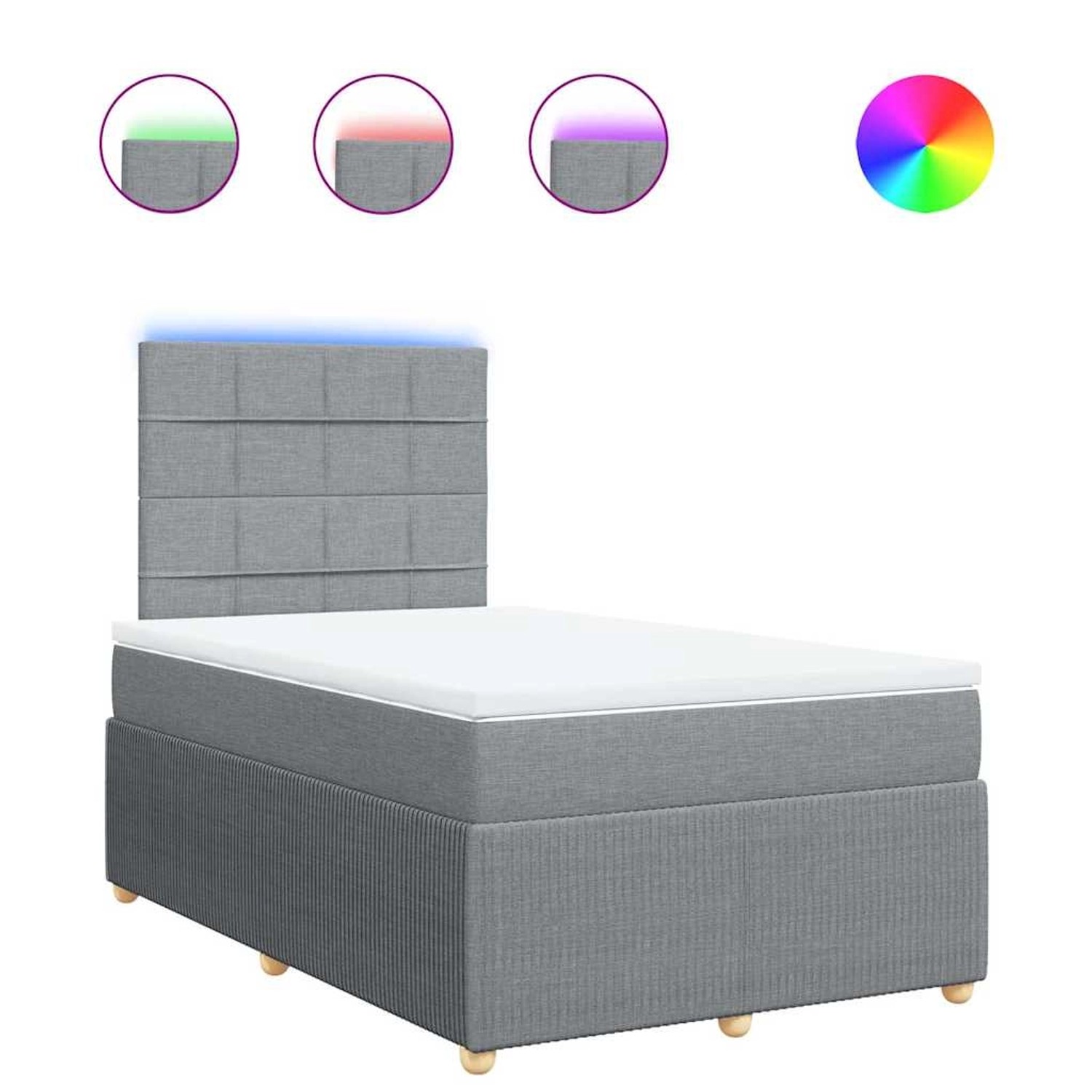 vidaXL Boxspringbett mit Matratze Hellgrau 120x190 cm Stoff 3294295 günstig online kaufen