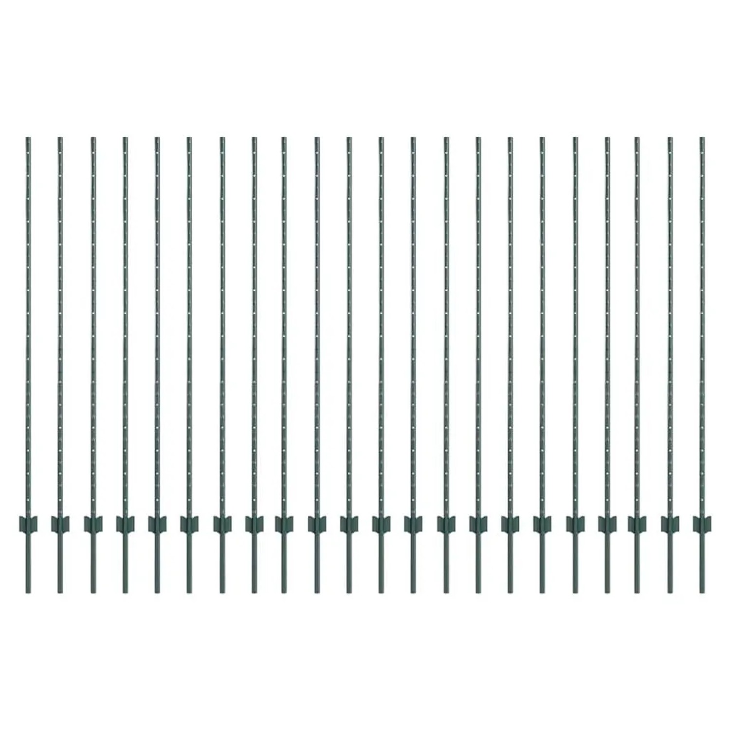 vidaXL Zaunpfosten 22 Stk Grün 200 cm Stahl 3335926 günstig online kaufen