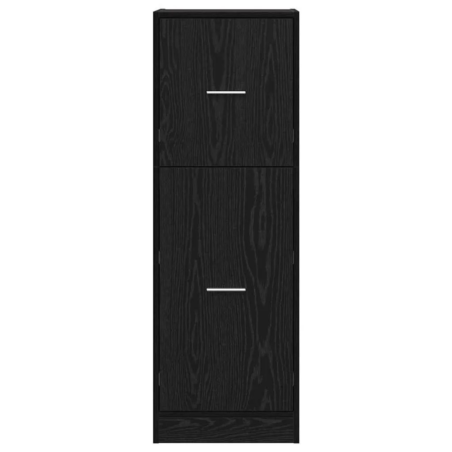Schwarzer Apothekerschrank von vidaXL, Holzwerkstoff, 40x41x118cm, mit zwei Schubladen. Wohnzimmerschrank.