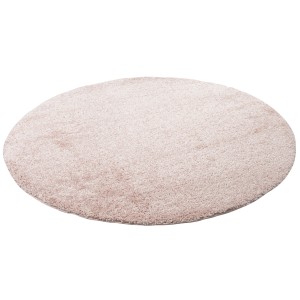 Runder, rosa Langflor Teppich Aloha von Pergamon, 150cm Durchmesser.