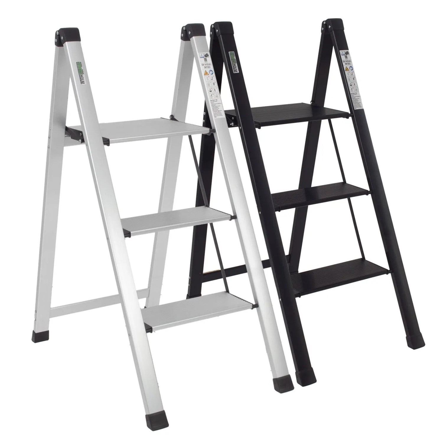 TRUTZHOLM Alu Trittleiter 3 Stufig Klappbar 150kg Anti Rutsch Trittflächen günstig online kaufen