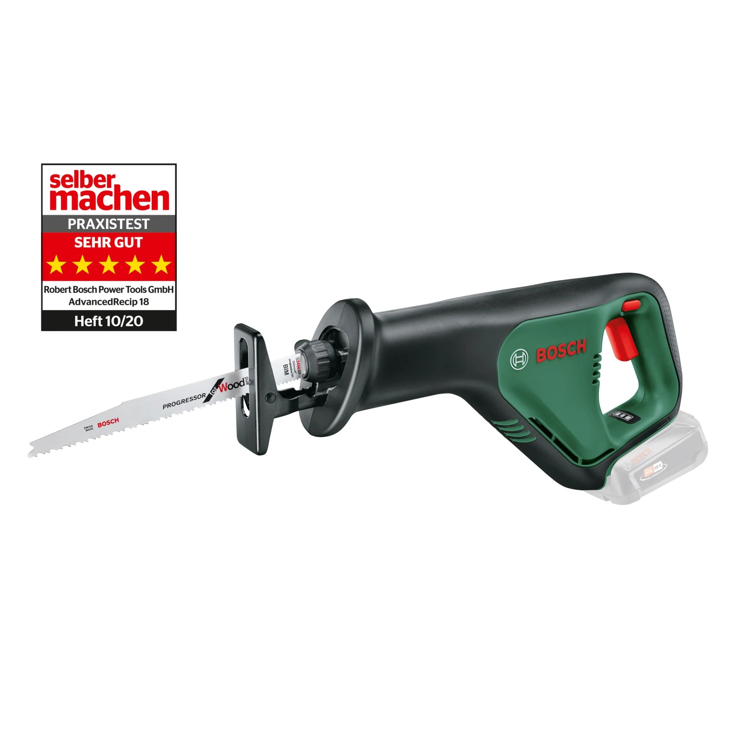 Bosch AdvancedRecip 18 Akku-Säbelsäge (ohne Akku). Kompakte Tigersäge für Holz, Metall & Kunststoff.