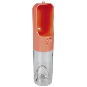 Rosa Duvoplus Trinkflasche für Hunde, auslaufsicher und ideal für unterwegs.