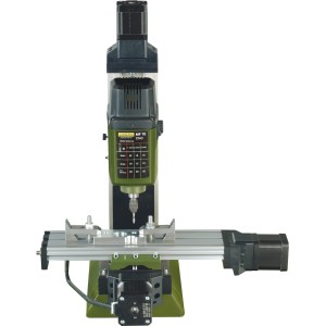 Proxxon Micro MF 70/CNC-ready Fräse mit Schrittmotoren für präzise Miniaturarbeiten.