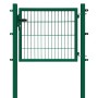 Moosgrünes Gartentor Basic 120x80 cm für Doppelstabmattenzaun. Robustes Metall-Gittertor mit Schloss.