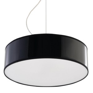 Schwarze Sollux Lighting Hängeleuchte Arena 35 mit runder Form für Wohnzimmer & Esszimmer.