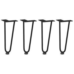 4er Set schwarze vidaXL Haarnadelbeine, 30 cm, aus Stahl für Couchtisch.