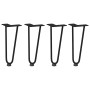 4er Set schwarze vidaXL Haarnadelbeine, 30 cm, aus Stahl für Couchtisch.