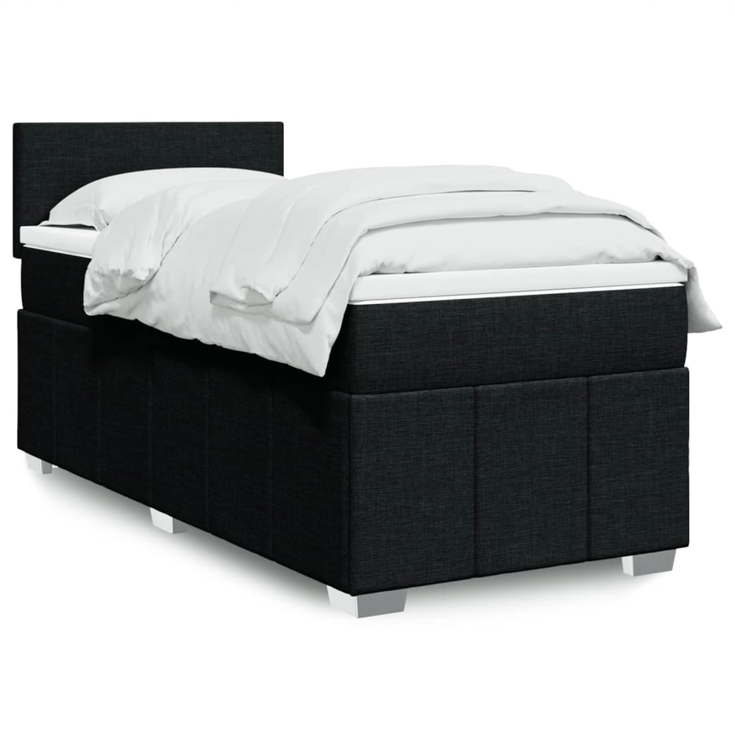vidaXL Boxspringbett mit Matratze Schwarz 90x190 cm Stoff 3289218 günstig online kaufen