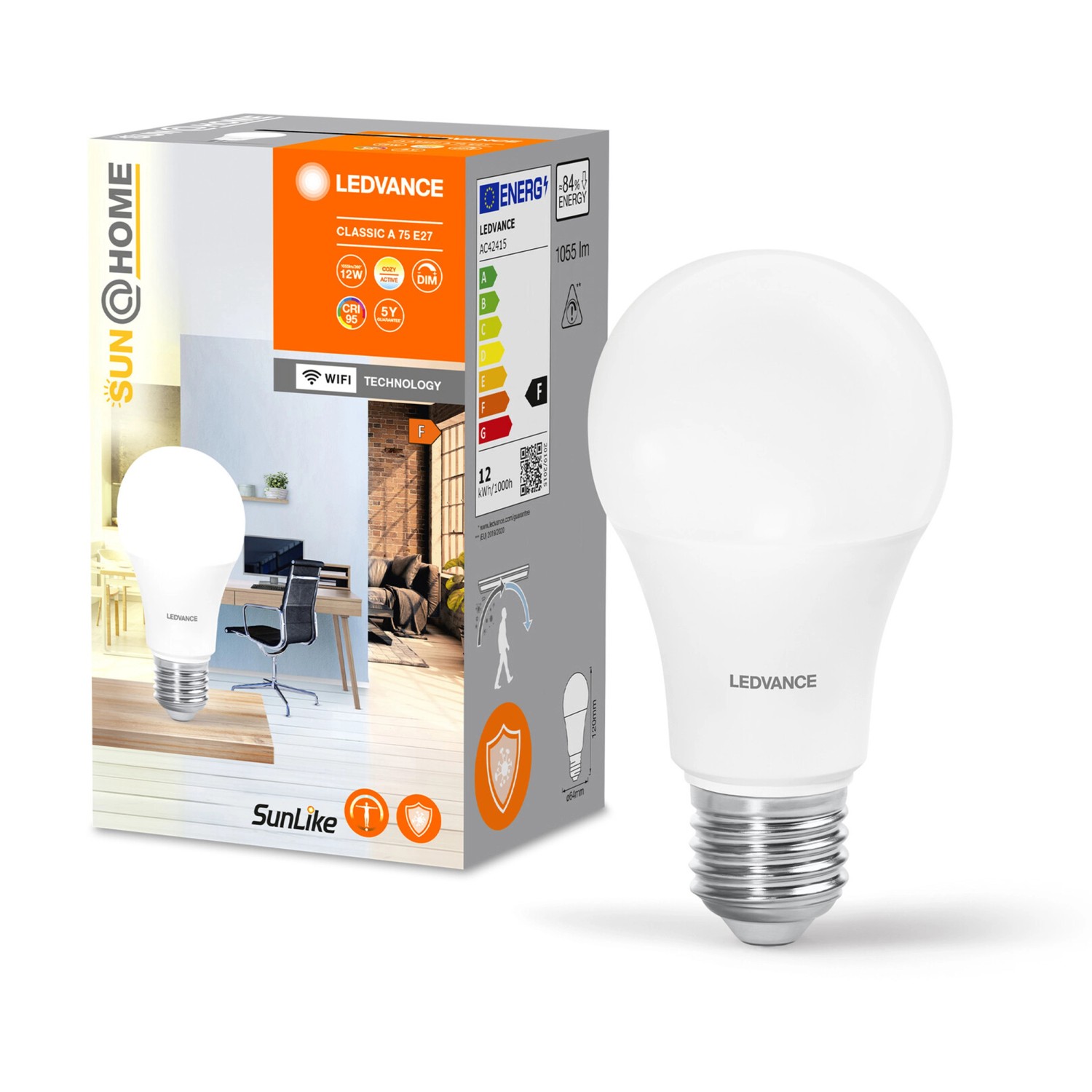 Ledvance LED-Leuchtmittel Sun@Home Smart+ Glühlampenform Weiß Ø 6,4 cm