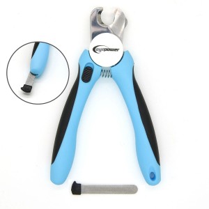 Blaue Krallenschere mit Feile für Hunde & Katzen von eyepower, 10x16cm.