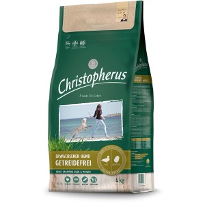Christopherus Hunde-Trockenfutter Ente & Kartoffel, getreidefrei, 4kg Packung.