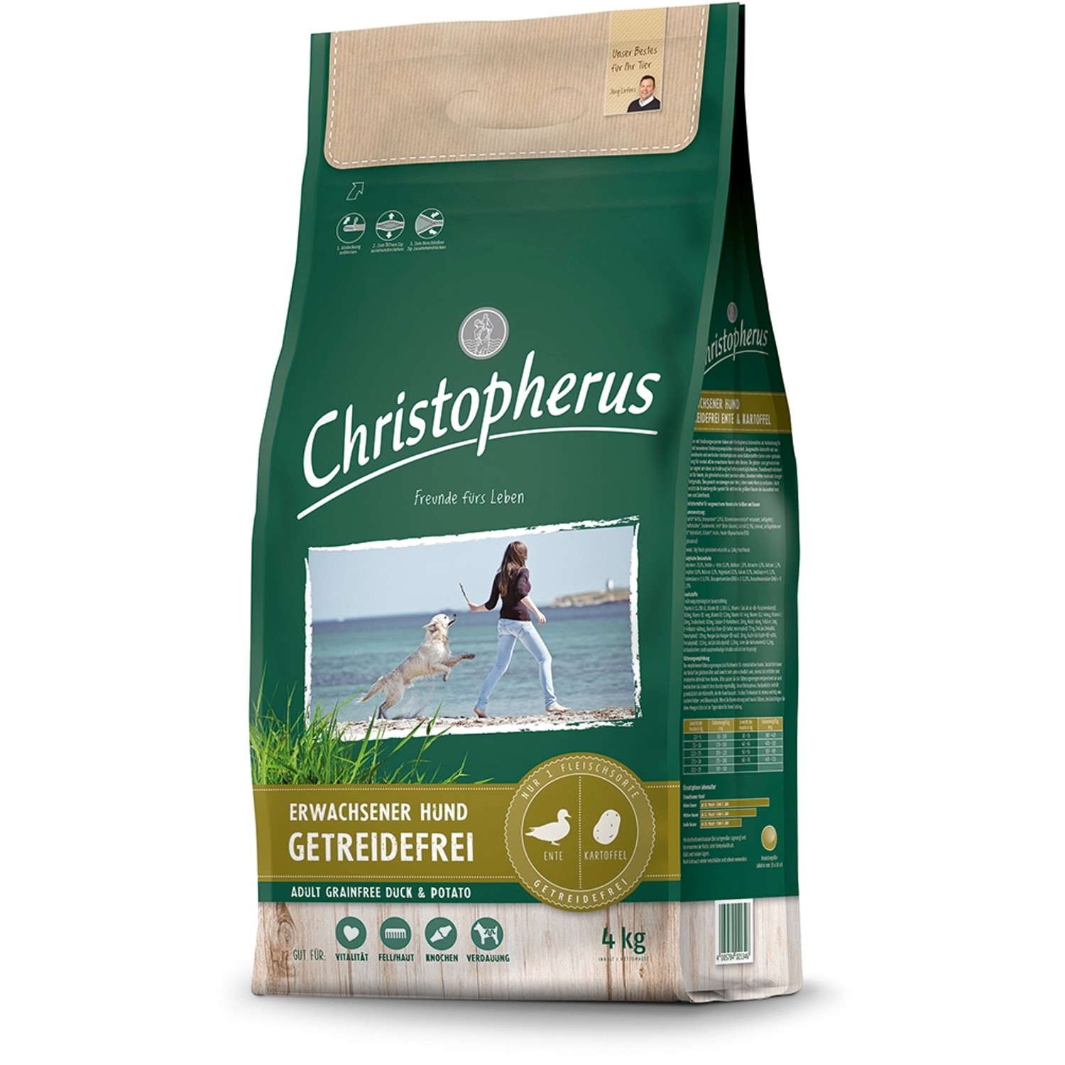 Christopherus Hunde-Trockenfutter Ente und Kartoffel 4 kg