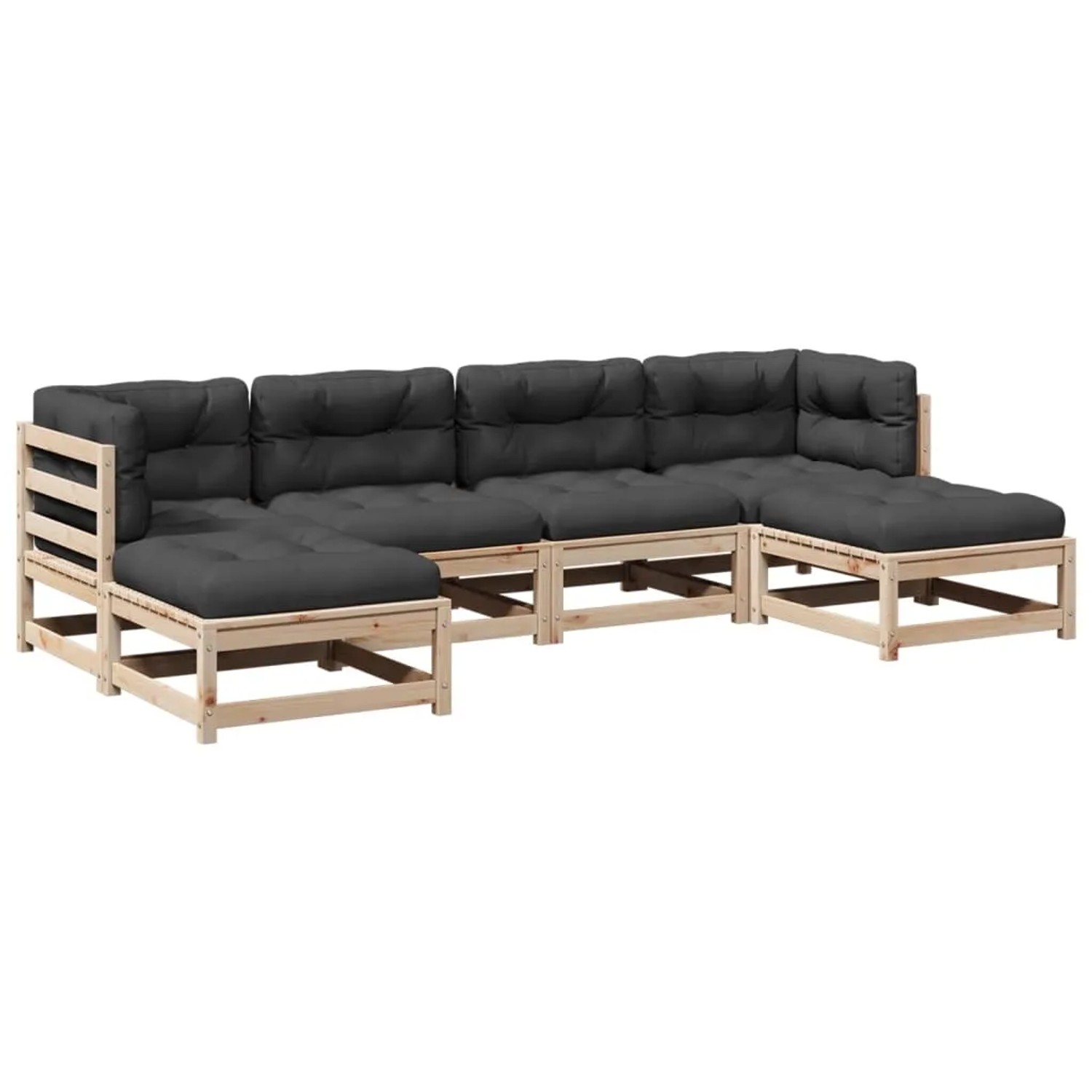 vidaXL 6-Tlg Garten-Sofagarnitur mit Kissen Massivholz Kiefer 3295818 günstig online kaufen