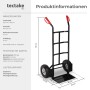 Tectake Sackkarre Mit Stahlrahmen Luftbereifung 55 x 44 x 119 cm Schwarz_6