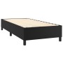 Schwarzes vidaXL Boxspringbett 90x190 cm mit Lattenrost. Bettgestell aus Kunstleder.