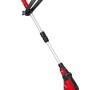 Einhell GC-ET 4530 Elektro-Rasentrimmer Set: Roter Trimmer mit verstellbarem Holm und Pflanzenschutzbügel.