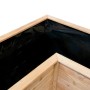 Detailaufnahme des Westmann Holz-Eckhochbeets Klassik L, naturbelassen mit schwarzer Innenfolie.