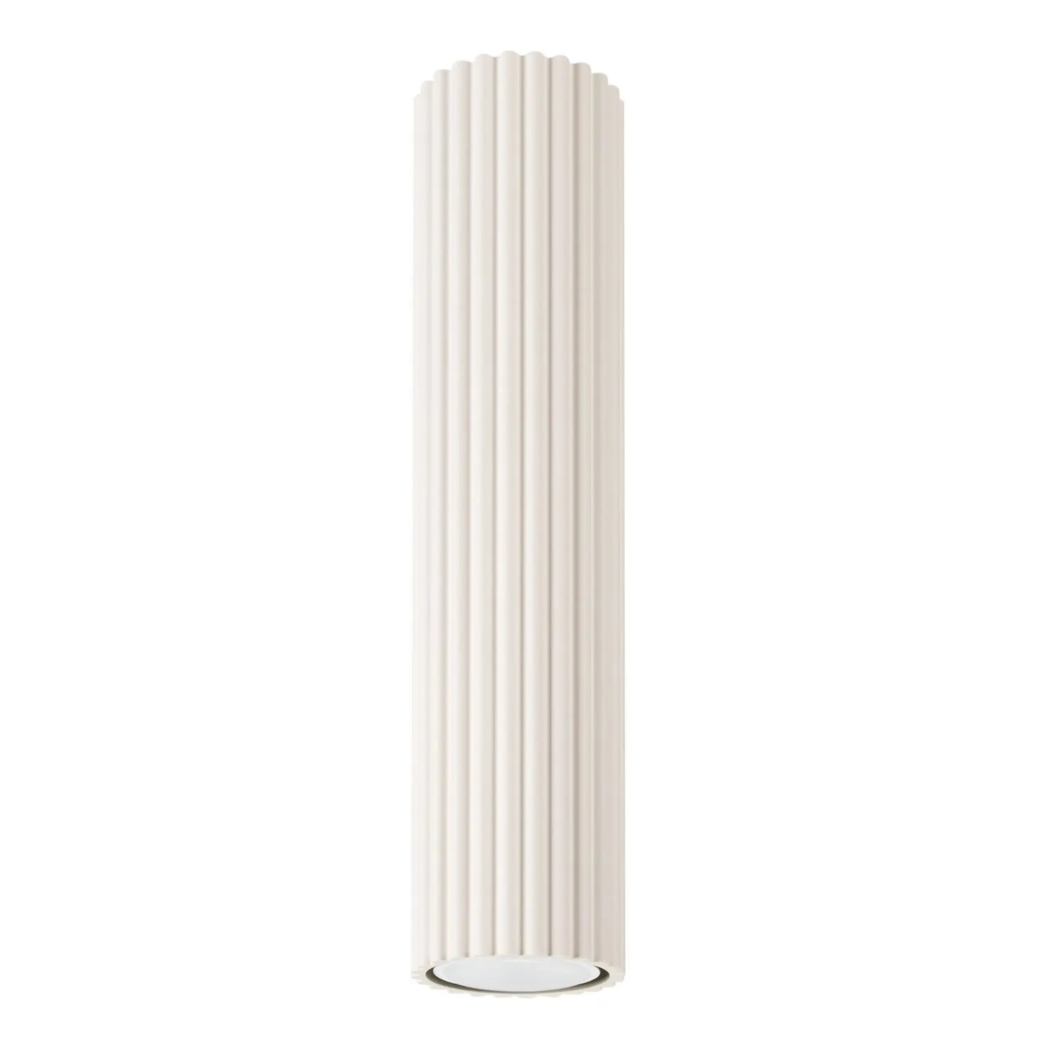 Licht-Erlebnisse Deckenspot Creme Rund Ø 6,5 CM Aufputz GU10 Modern Aluminium