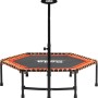 Salta Fitness Trampolin, Ø 128 cm, orange, mit Griffstange für Stabilität beim Training.