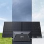 Anker Solix RS40B Balkonkraftwerk mit 2 Solarpanels und Speicher unter verschiedenen Wetterbedingungen.