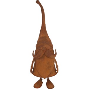 Gartenzwerg Figur aus Metall, rusty Optik, 49cm hoch, Dekoration für den Garten.