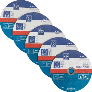 LUX Trennscheiben-Sparpack Metall, 180 mm, 5 Stück für Winkelschleifer.