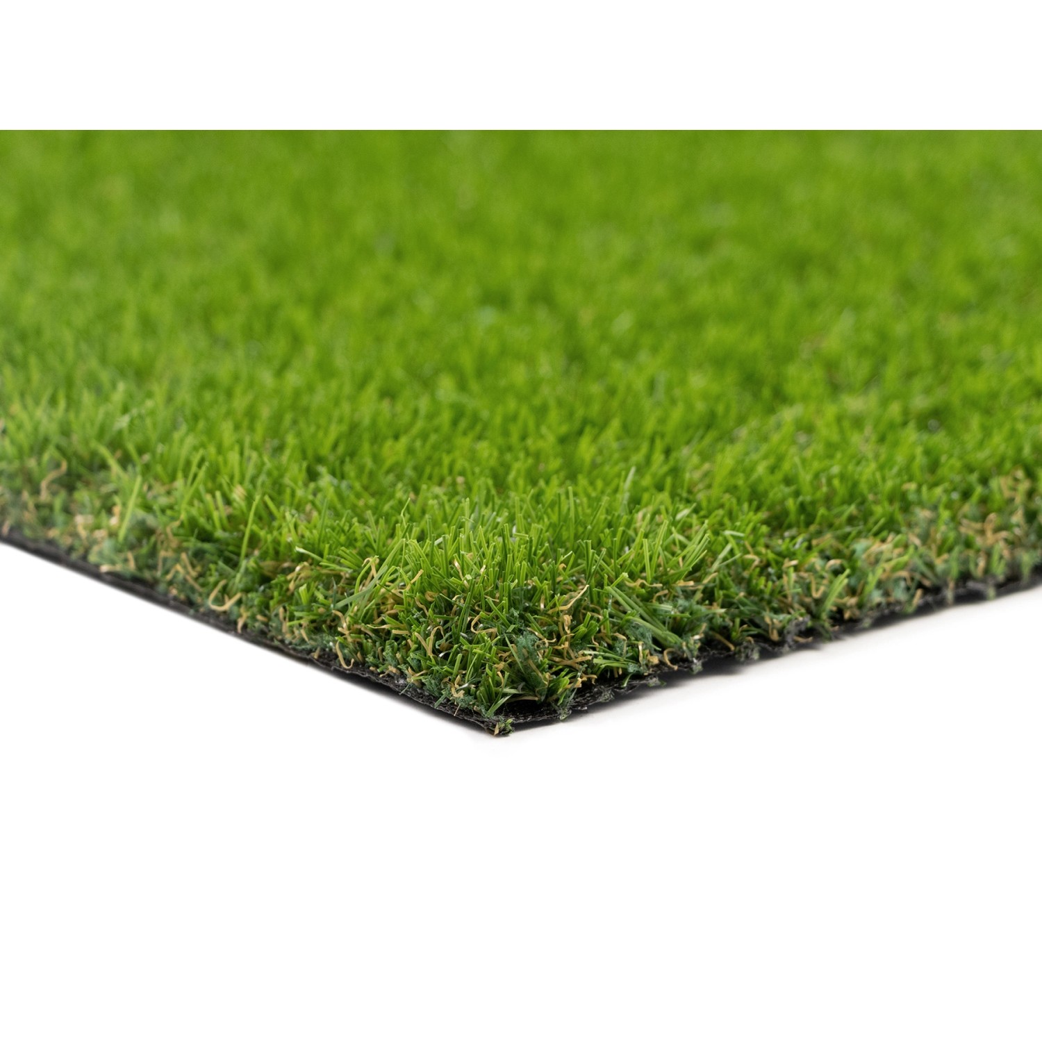 Detailaufnahme: Primaflor Kunstrasen Woodland Grün, 27mm hoch, für Garten und Balkon.