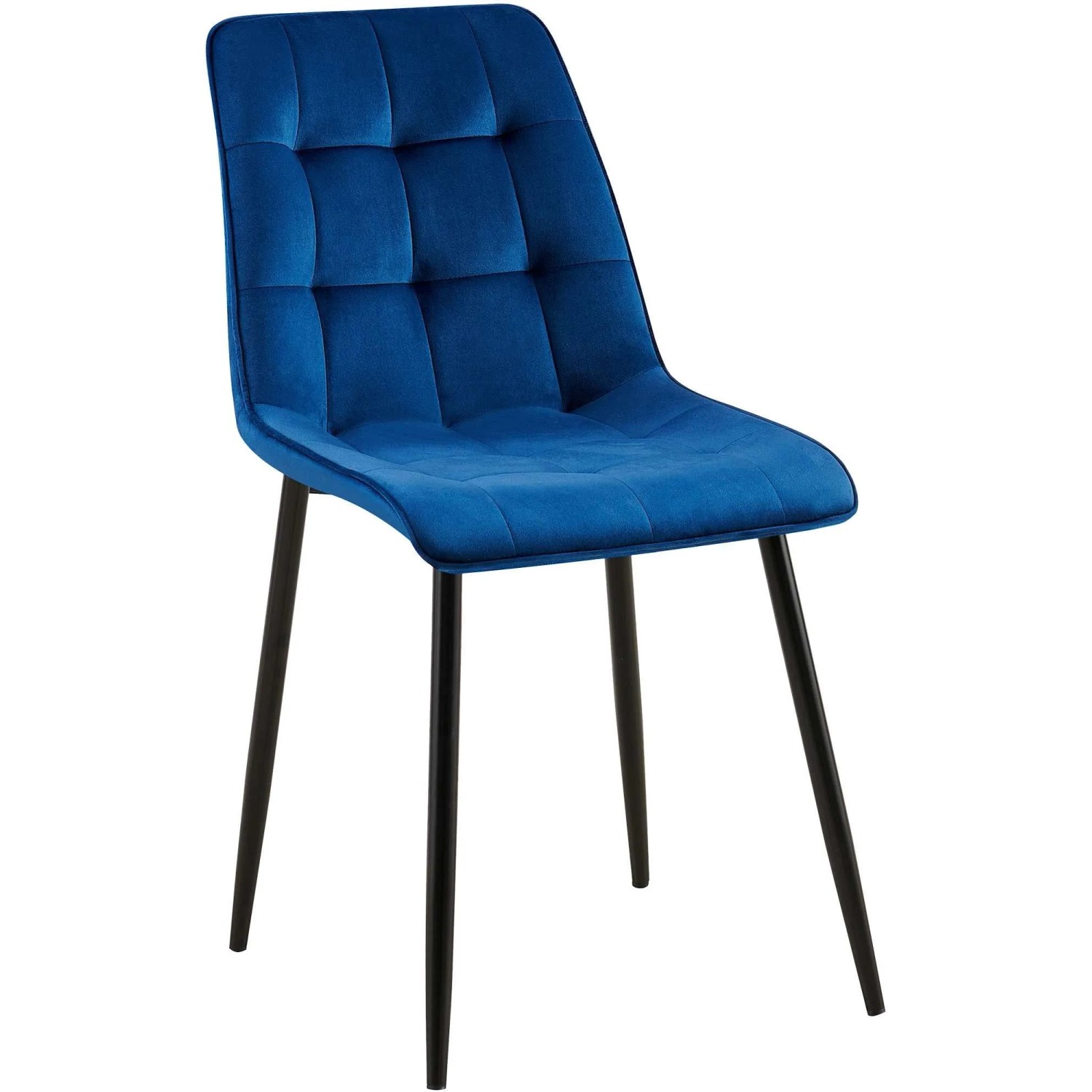 DELUKE Esszimmerstuhl DARID Samt Dunkelblau 47x61x89cm Essstühle Esszimmerstühle Küchenstühle Wohnzimmerstühle