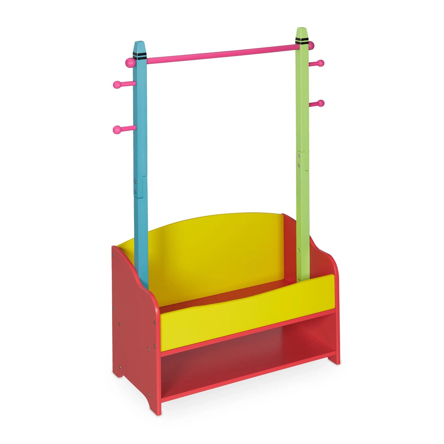 Relaxdays Kindergarderobe MDF Bunt mit Ablagen 100,5 cm x 71 cm x 30 cm 7,7 kg