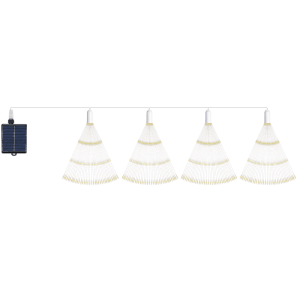 Salcar LED Solarleuchte mit 4 warmweißen Feuerwerk-Lichtern und Solarpanel für Außenbereiche und Weihnachtsbeleuchtung.