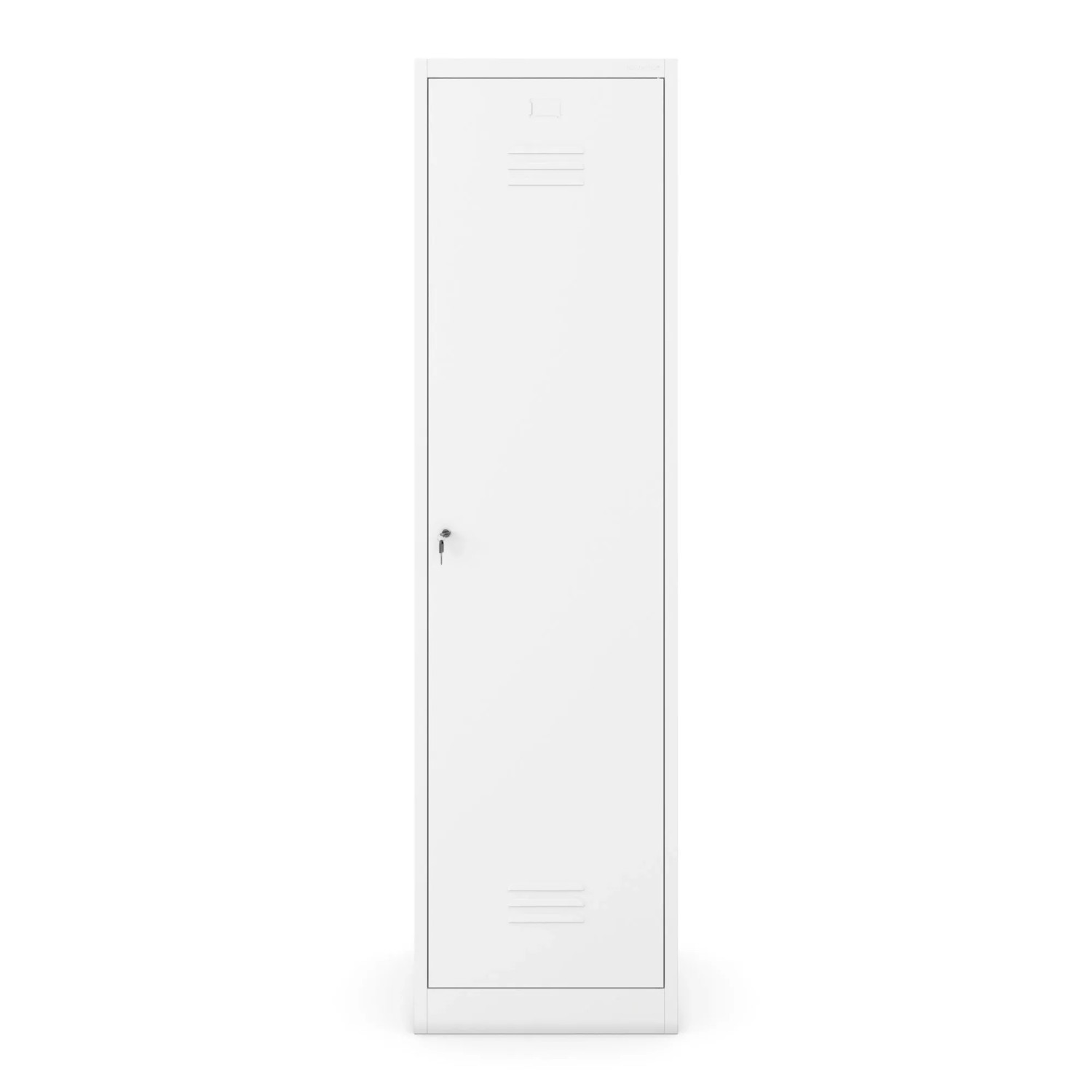 JAN NOWAK Besenschrank AGNES, 185x50x50 cm, Weiß, abschließbarer Büroschrank aus Stahl.