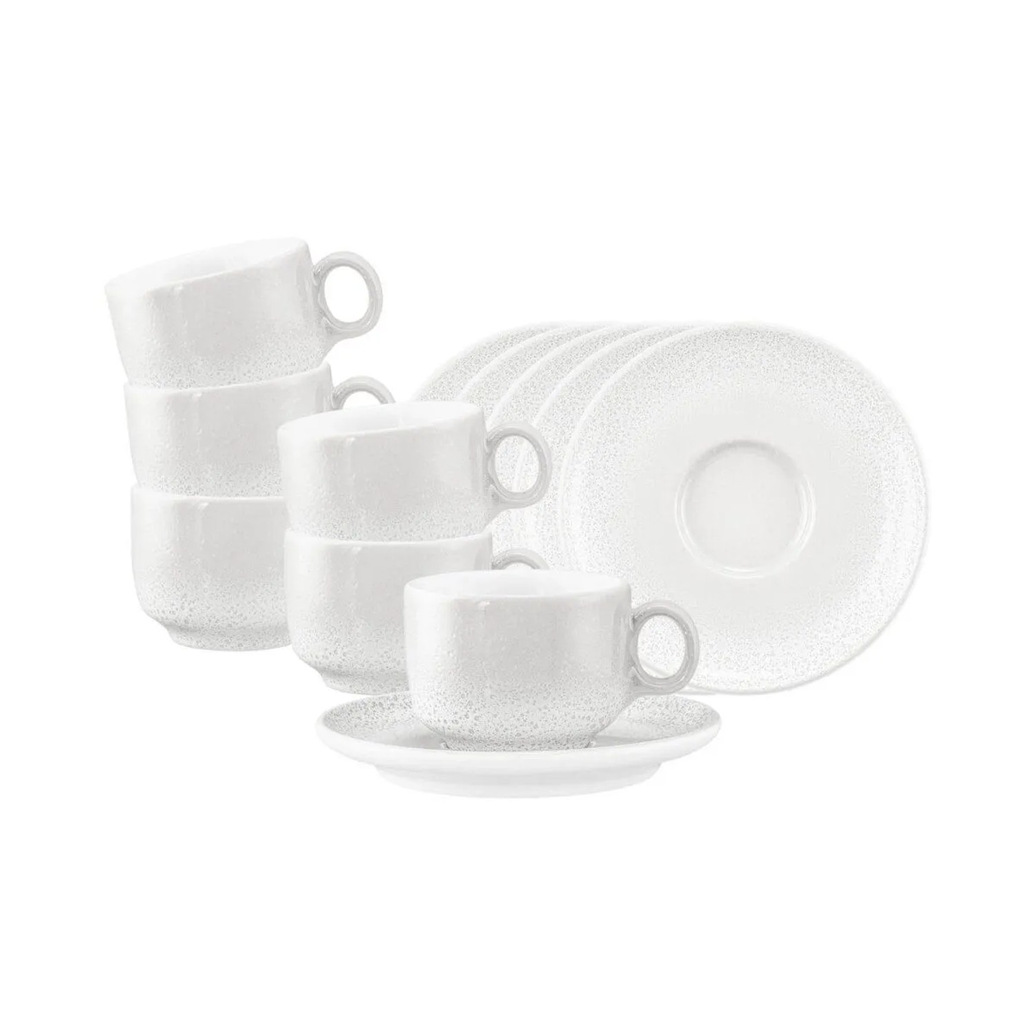 Seltmann Weiden Sento Home Espressotasse mit Untertasse 80 ml 6er Set Aura White