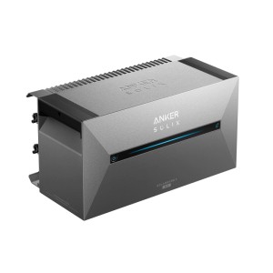 Anker SOLIX Solarbank 2 AC Speicher, grau, mit blauer Leiste. 1600Wh LiFePO4 Power Station für Balkonkraftwerke.
