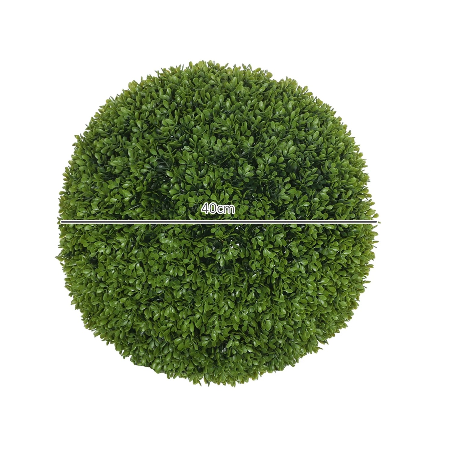 Grüne künstliche Buchsbaumkugel aus Kunststoff, 40 cm Durchmesser. Perfekt als Hausbaum Deko.