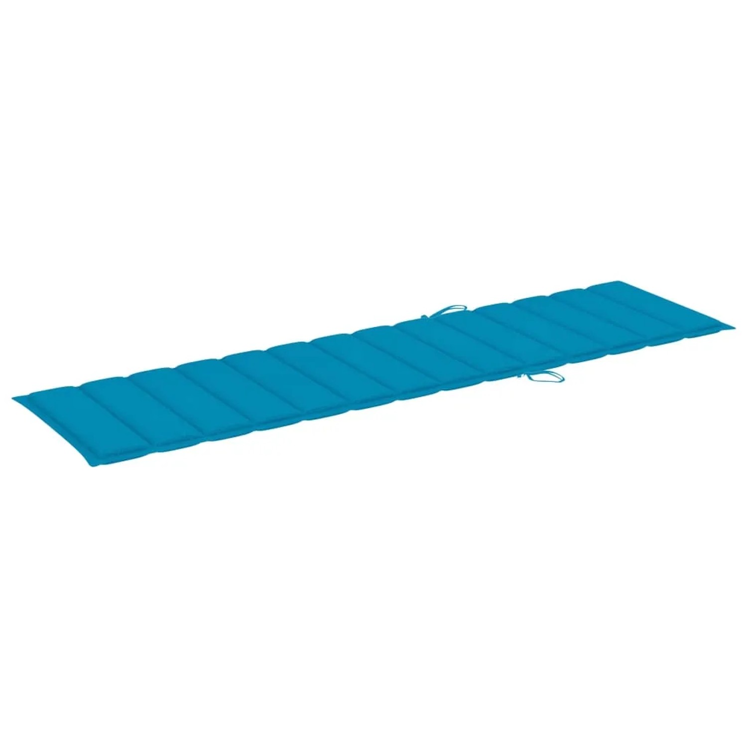 Blaue Auflage für vidaXL Sonnenliege aus Teakholz, gesteppt.