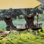 Outsunny Campingstuhl Metall Oxfordstoff Schwarz 82L x 100B x 88H cm_7