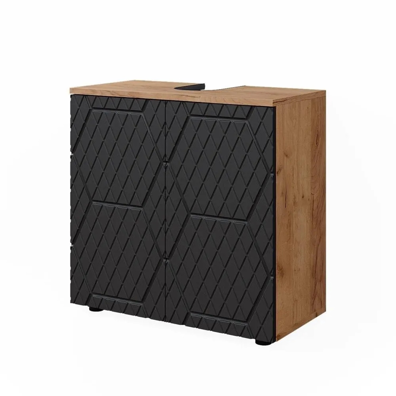 Vicco Waschbeckenunterschrank Irma Anthrazit mit Wabenstruktur 60 x 59