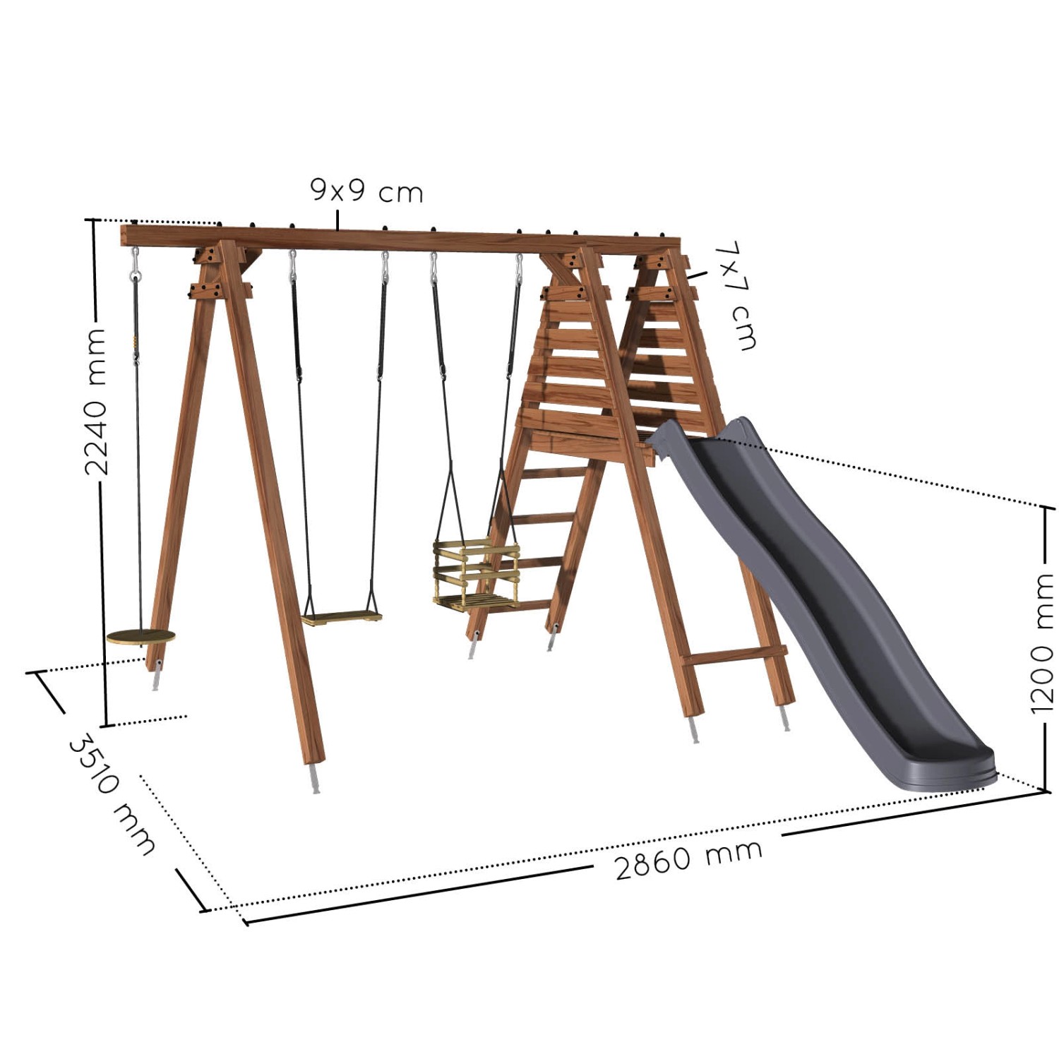 Soulet Holzschaukel Fleur 286 cm x 351 cm x 224 cm günstig online kaufen