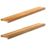 vidaXL Fensterbänke 2 Stk Hellbraun 120x15x2 cm Massivholz Eiche 4009130