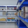 Ar Shelving Gastronorm Lebensmittelregal, 180x75x50cm, mit Lebensmitteln bestückt.
