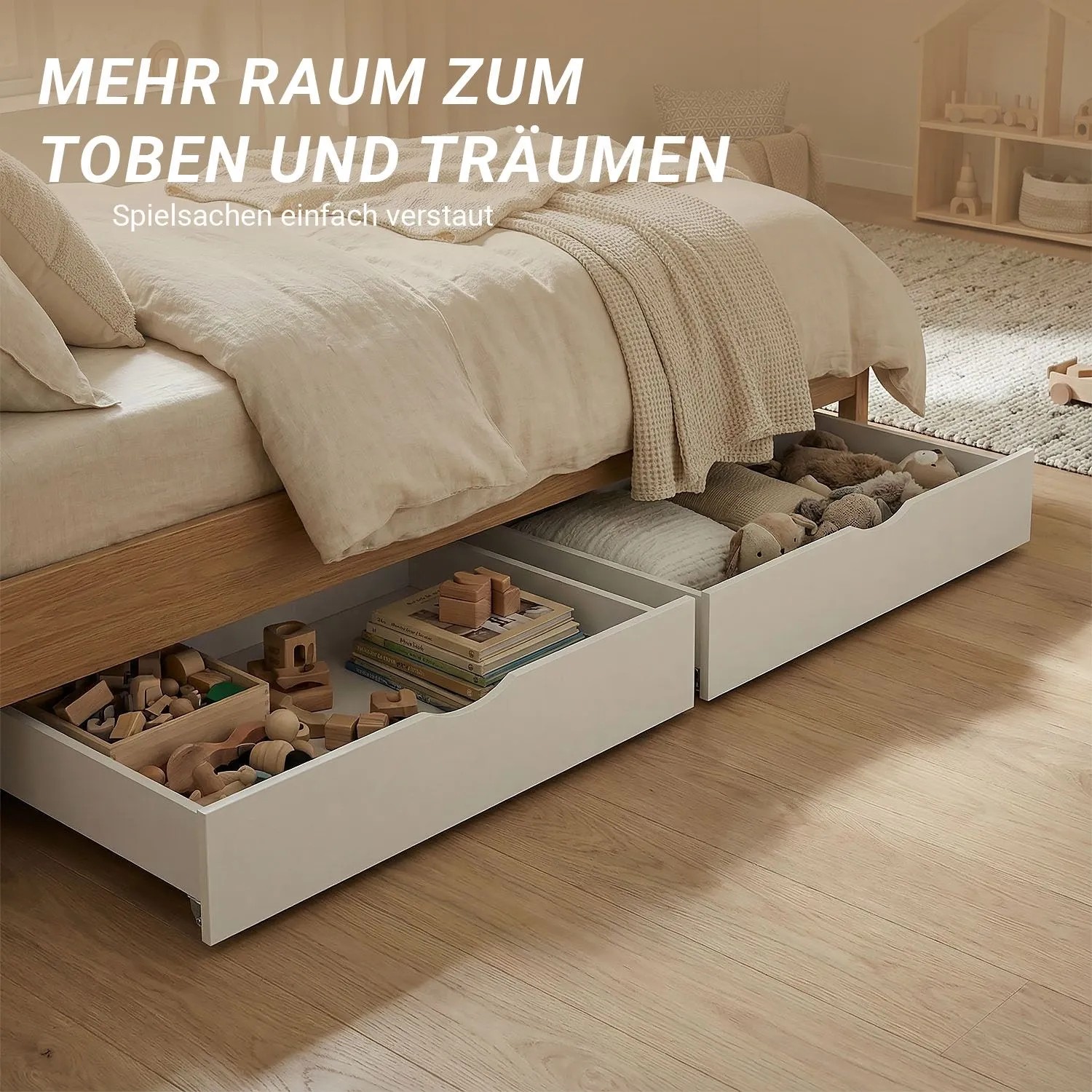 Homestyle4u Bettkasten mit Rollen weiß 2595 kaufen bei OBI