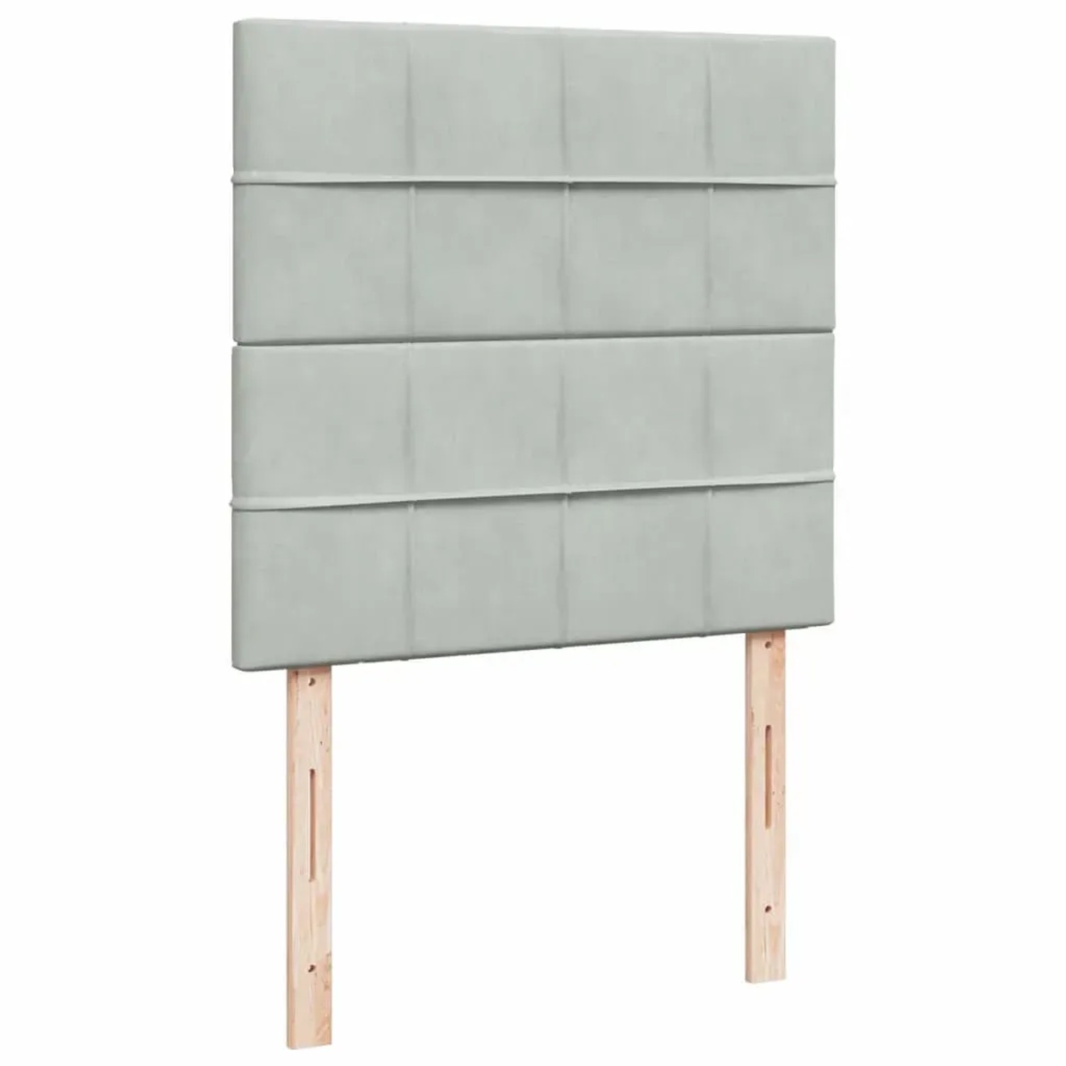 Hellgraues vidaXL Boxspringbett mit Samtbezug, Matratze und Kopfteil. Bett für erholsamen Schlaf.