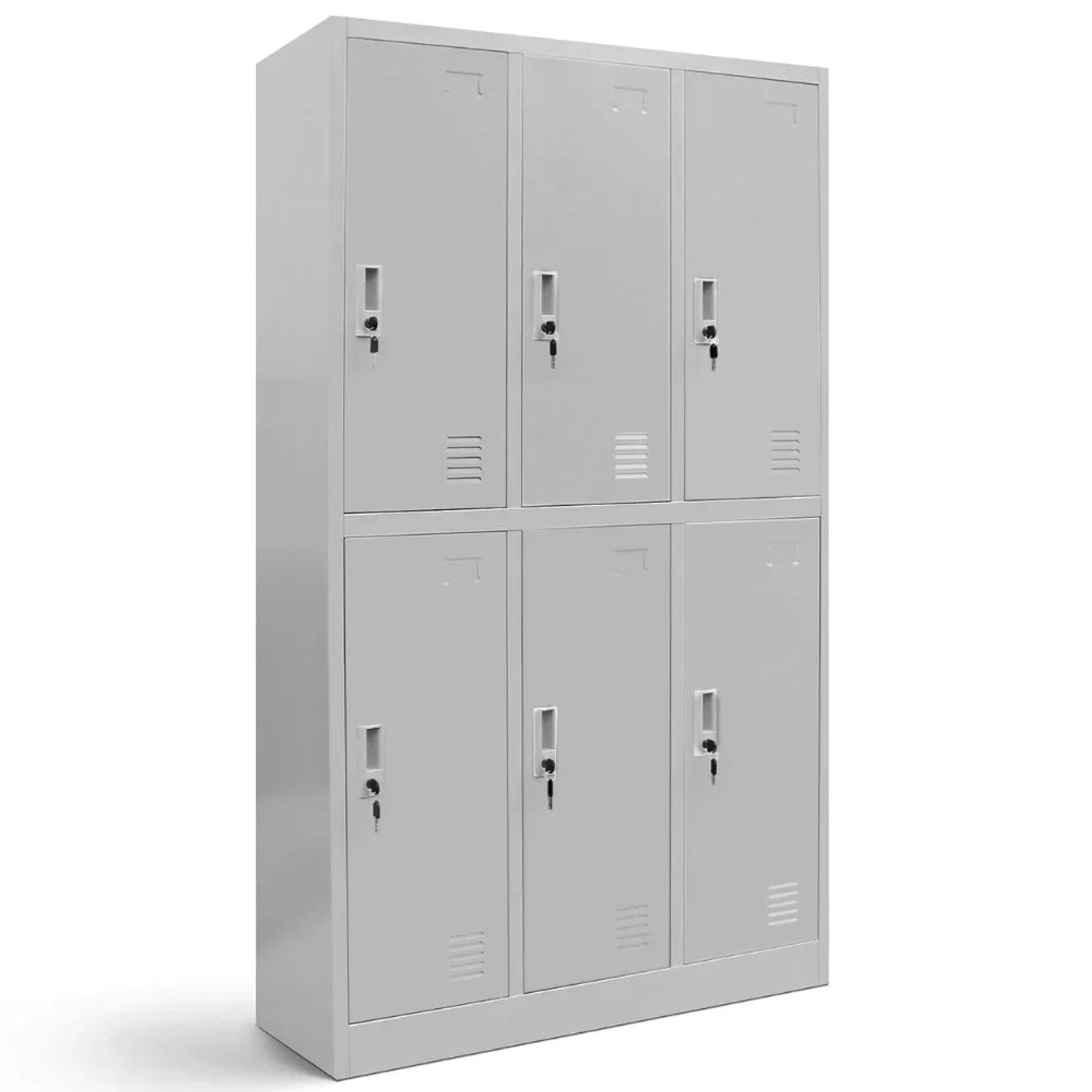 JAN NOWAK Umkleideschrank Spind IGOREK 6 Abteile 150 x 90 x 45 cm Grau