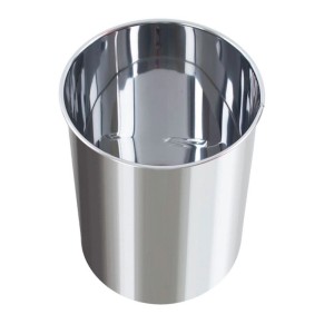 Runder PROREGAL Papierkorb aus Edelstahl, 15 Liter, silberfarben.