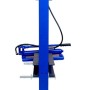Blaue DeTec. 12 Tonnen Hydraulikpresse mit Handpumpe, Manometer und stabilem Stahlrahmen für Werkstatt.