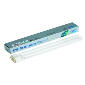 Oase UVC Ersatzlampe 24W für Teichfilter, mit Sockel 2G11 und Verpackung.