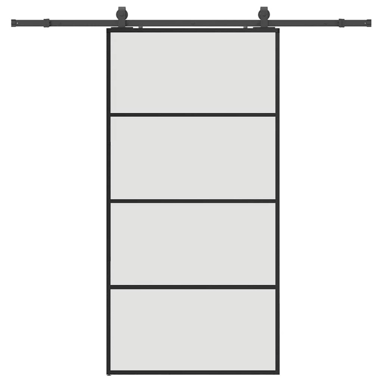 vidaXL Schiebetür mit Beschlag Schwarz 102,5x205 cm ESG-Glas 3375941 günstig online kaufen